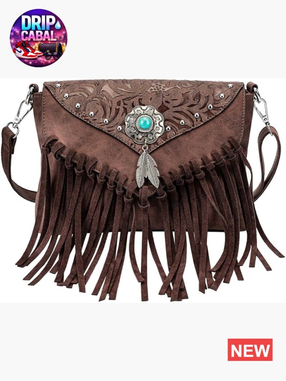 Small Crossbody Bag Fringe Purse Tassel Shoulder Bag Western Floral Handbag